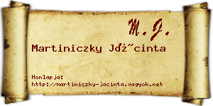 Martiniczky Jácinta névjegykártya